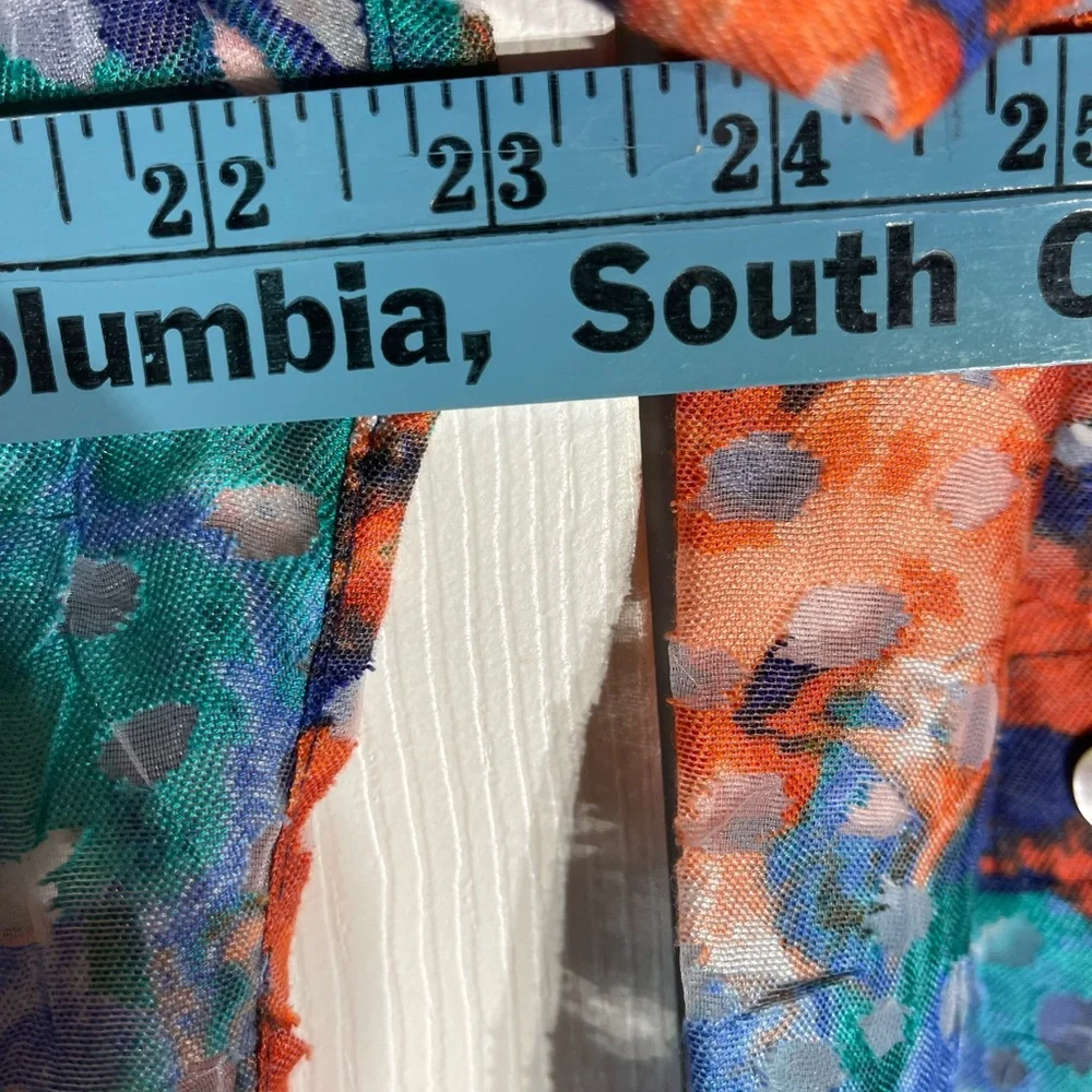 Ruby Rd Sheer Lace Floral Blouse size 18 Boho Hippie Vintage Y2K Artistic - Picture 7 of 13